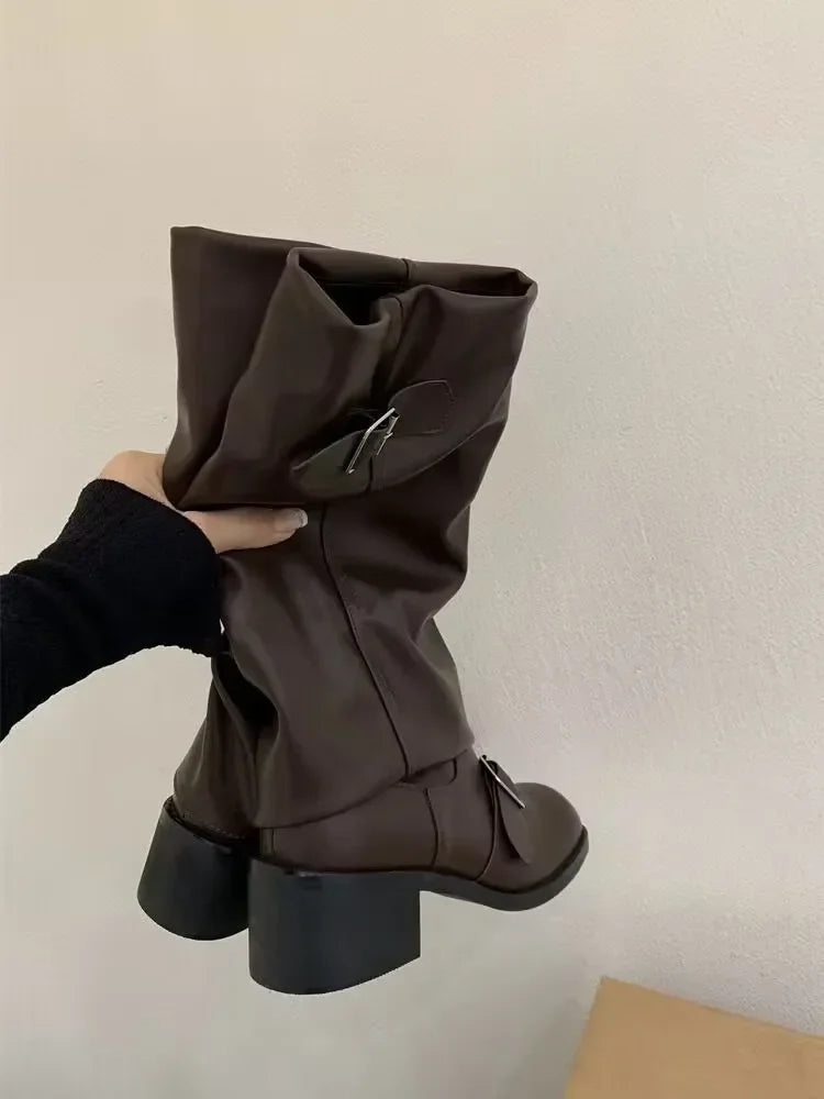 Rebel Knee-High Punk Boots