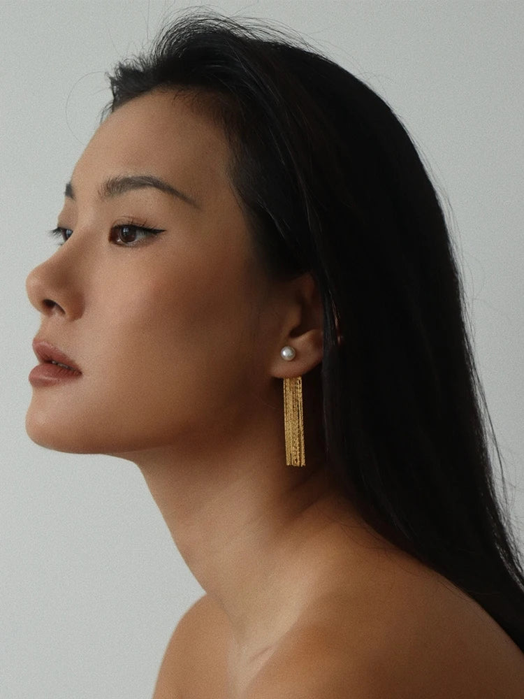 Pearl Luxe Tassel Earrings