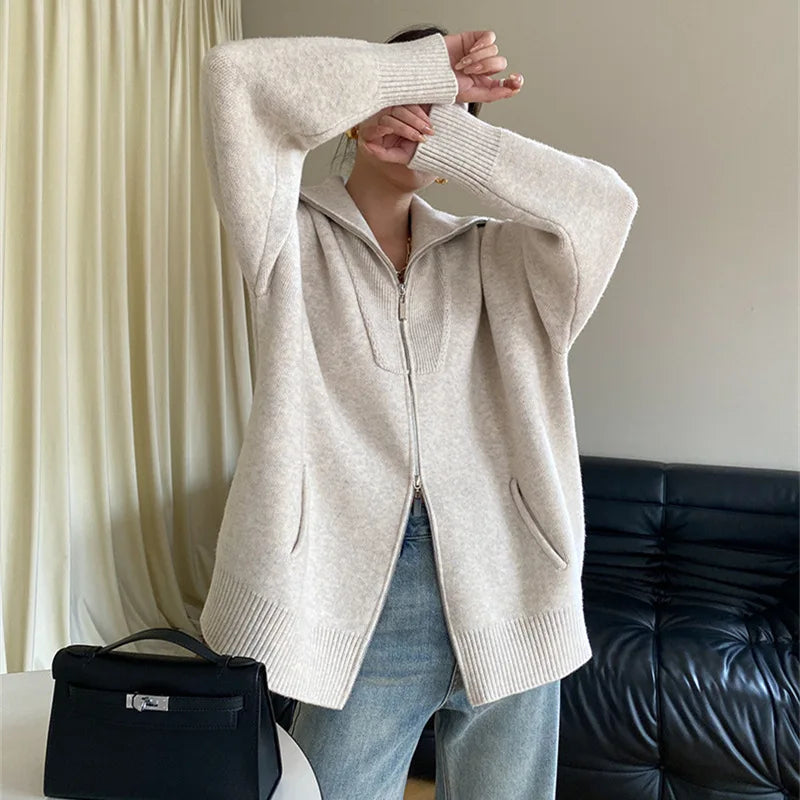 Oversized Winter Zip Jacket- Warm Casual Winter Fit