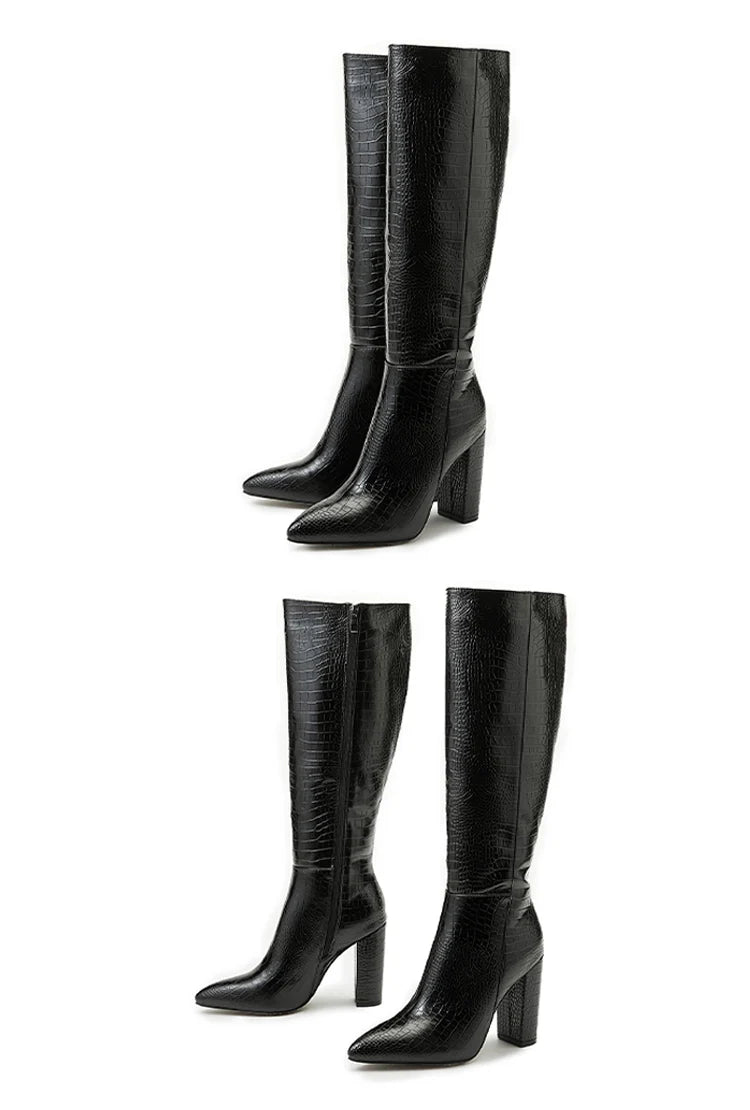 Black Serentine Hight-Heel Boots Prenium Winter Edition