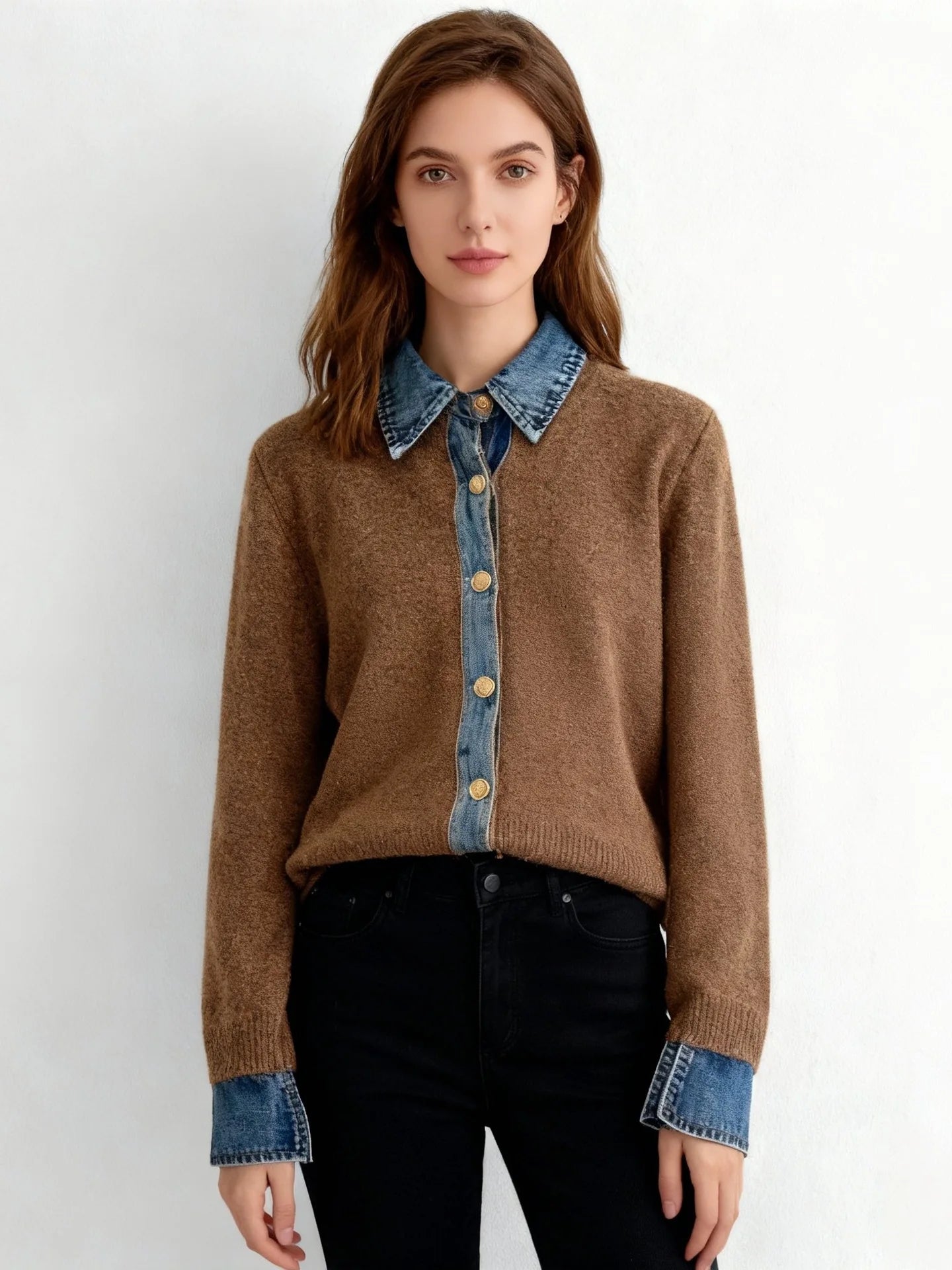 Korean Style Contrast Contrast Knit Sweater-Casual Winter Look