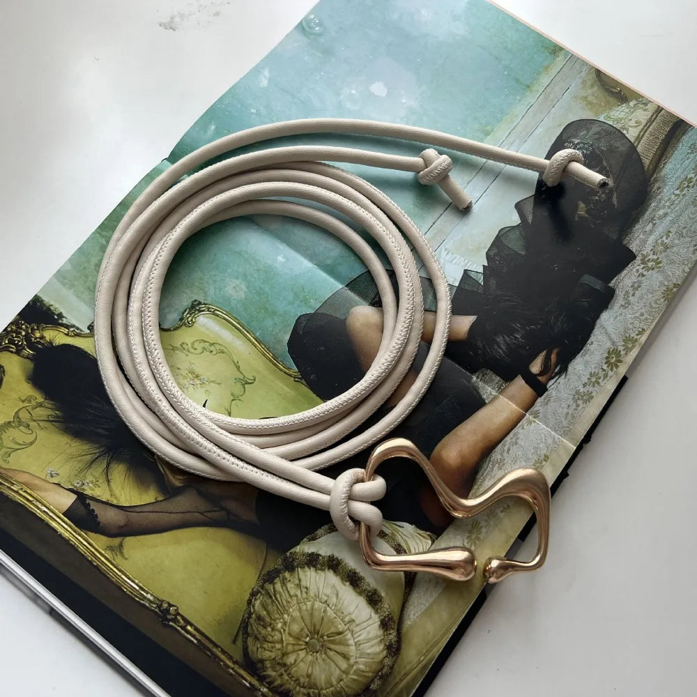 Elegant Gold-Hook Waist Belt