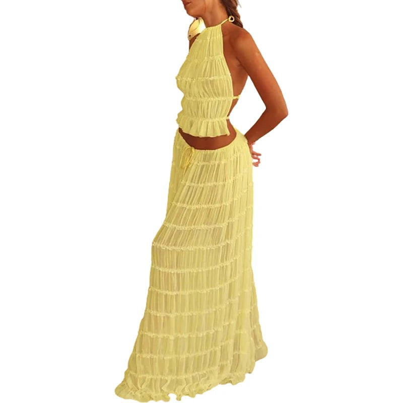 Women Boho Sexy Backless Matching Suit