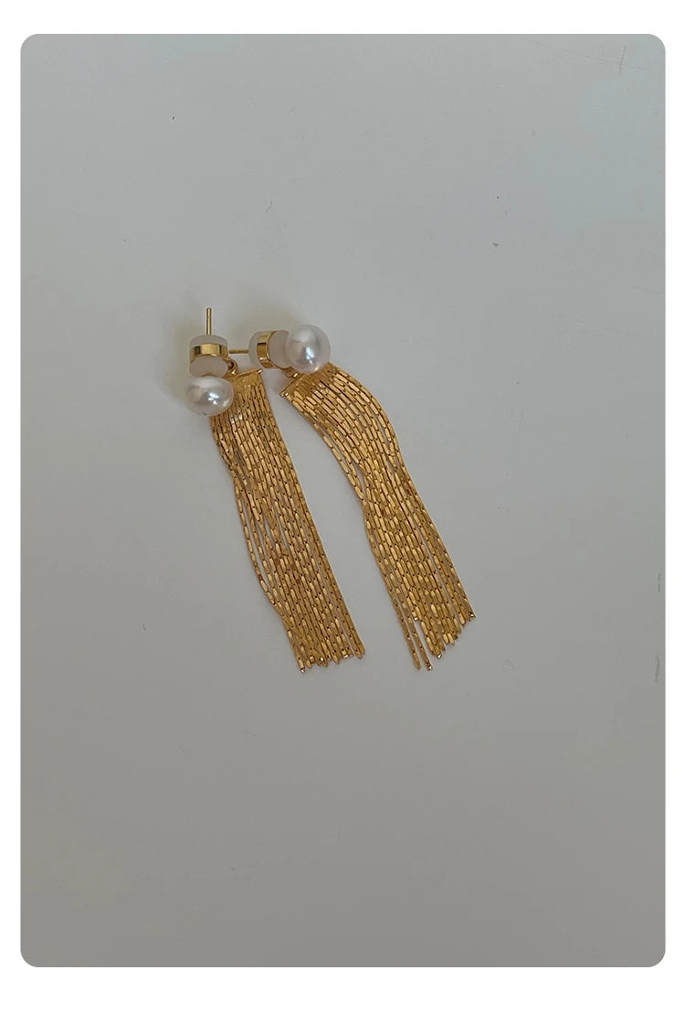 Pearl Luxe Tassel Earrings