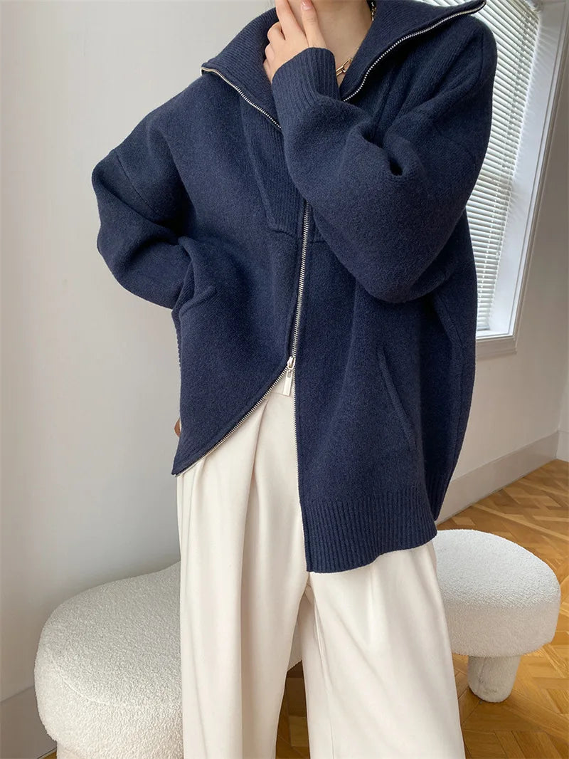 Oversized Winter Zip Jacket- Warm Casual Winter Fit