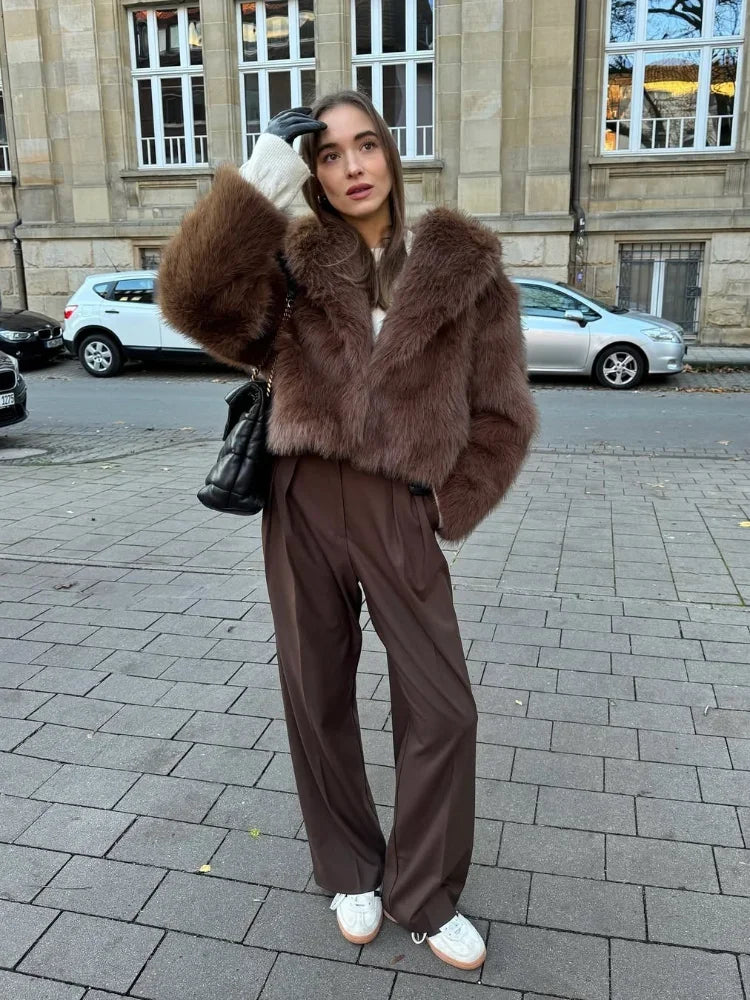 Mocha Elegance Faux Coat