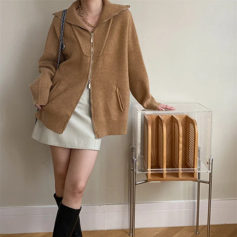 Oversized Winter Zip Jacket- Warm Casual Winter Fit