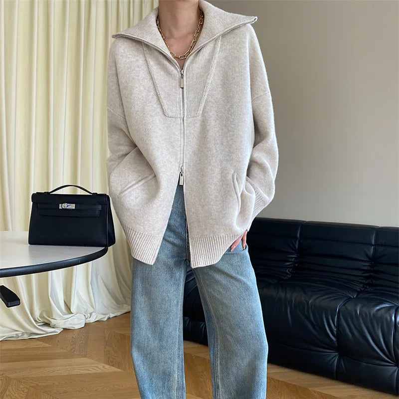 Oversized Winter Zip Jacket- Warm Casual Winter Fit
