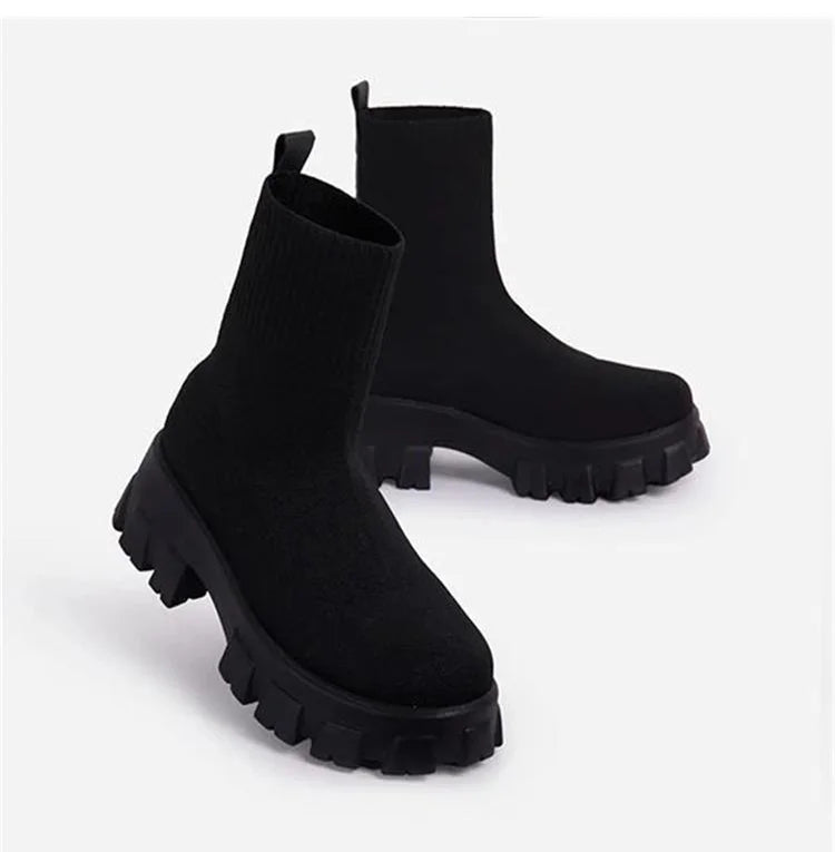 Luxe Knit Platform Boots