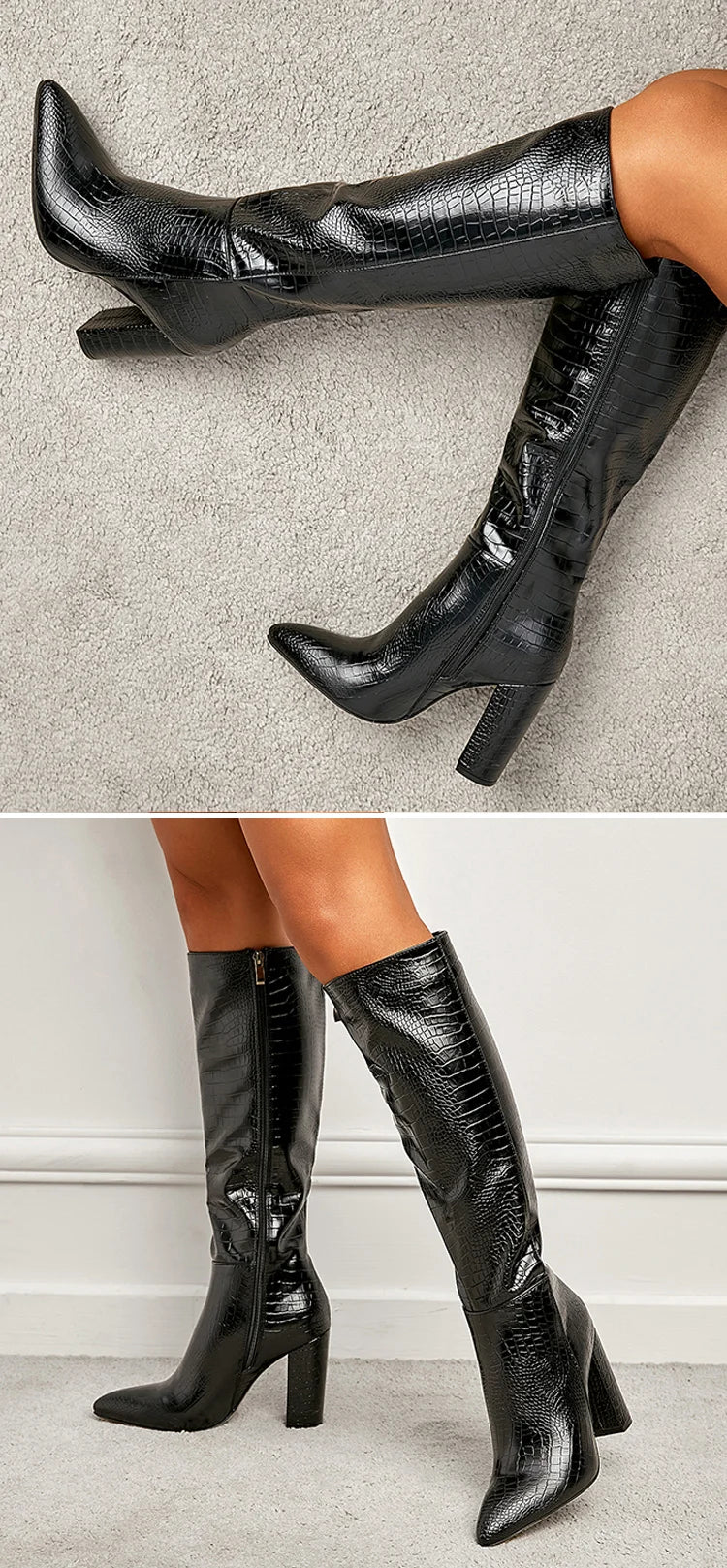 Black Serentine Hight-Heel Boots Prenium Winter Edition