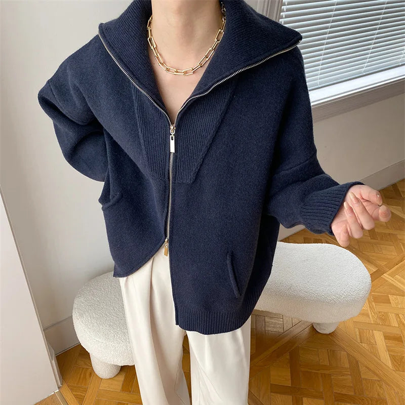 Oversized Winter Zip Jacket- Warm Casual Winter Fit