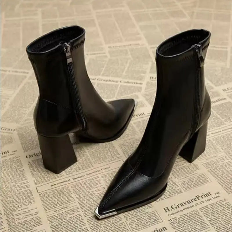 Noir Elegance Ankle  Boots