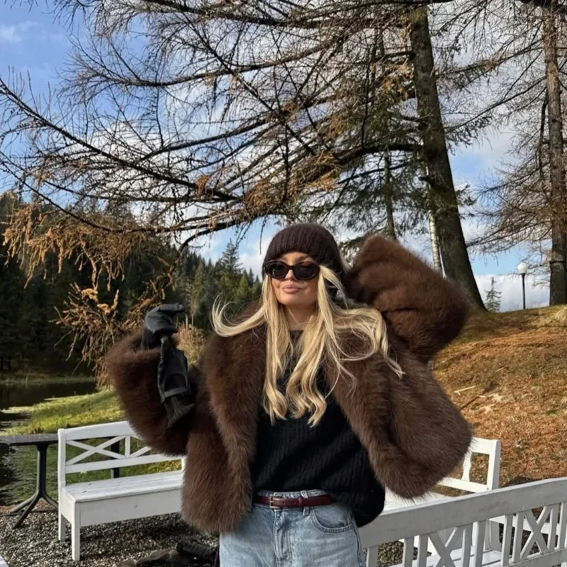 Mocha Elegance Faux Coat