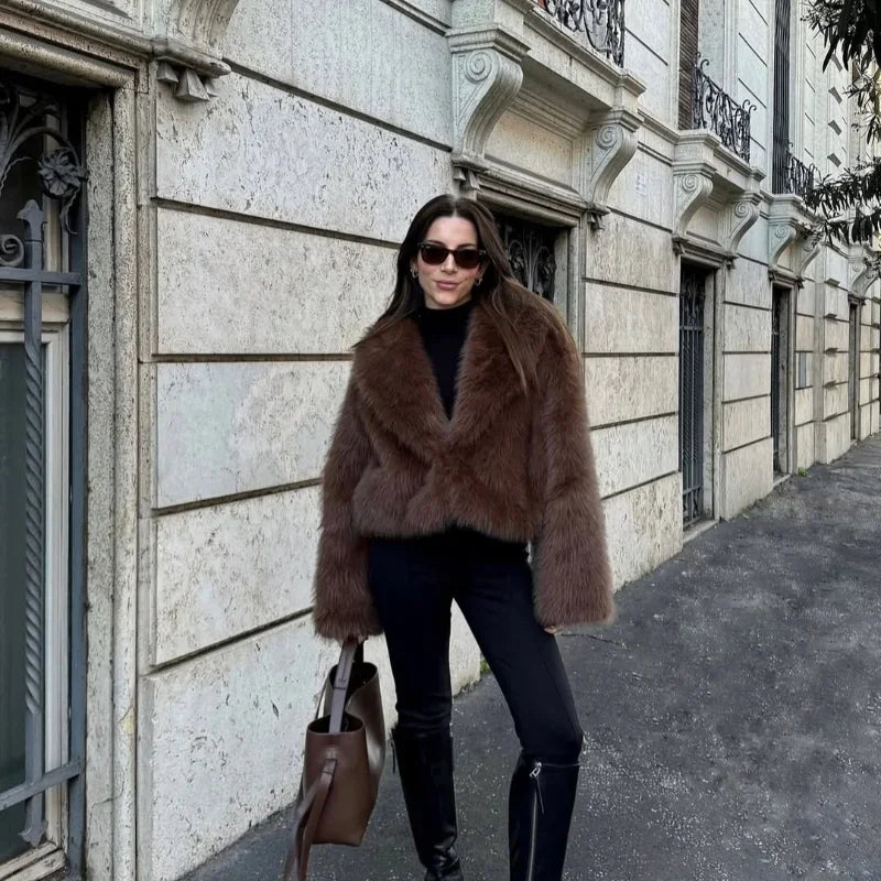 Mocha Elegance Faux Coat