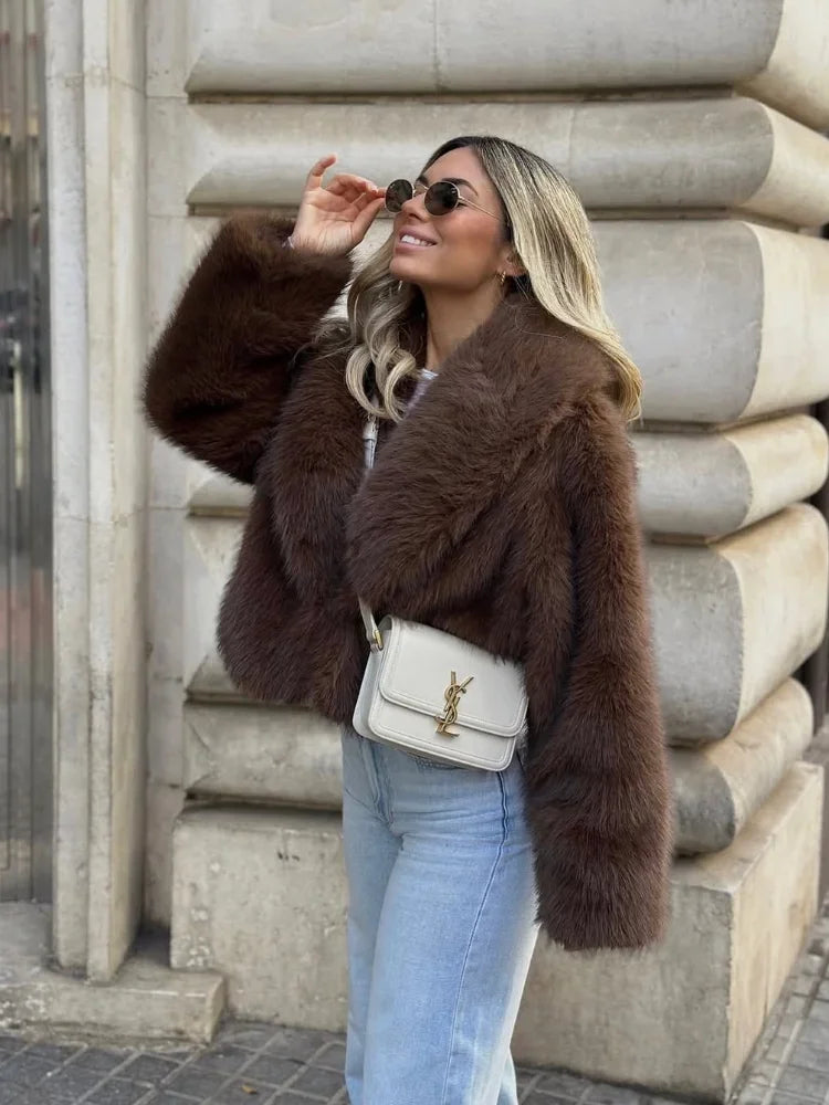 Mocha Elegance Faux Coat