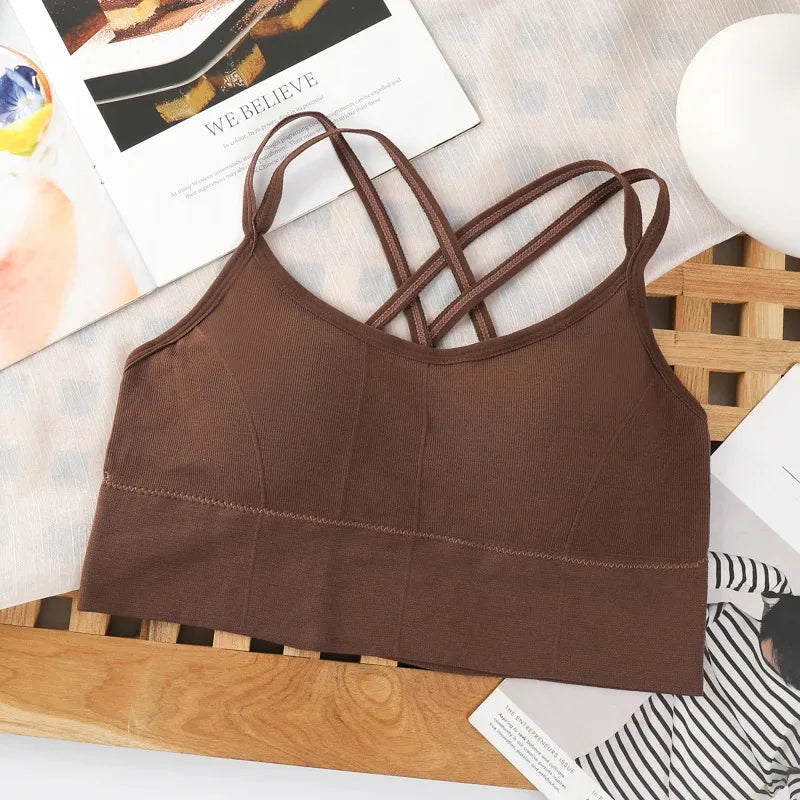 Ultra Soft Cross Strap Sports Bra – Comfy Active Fit