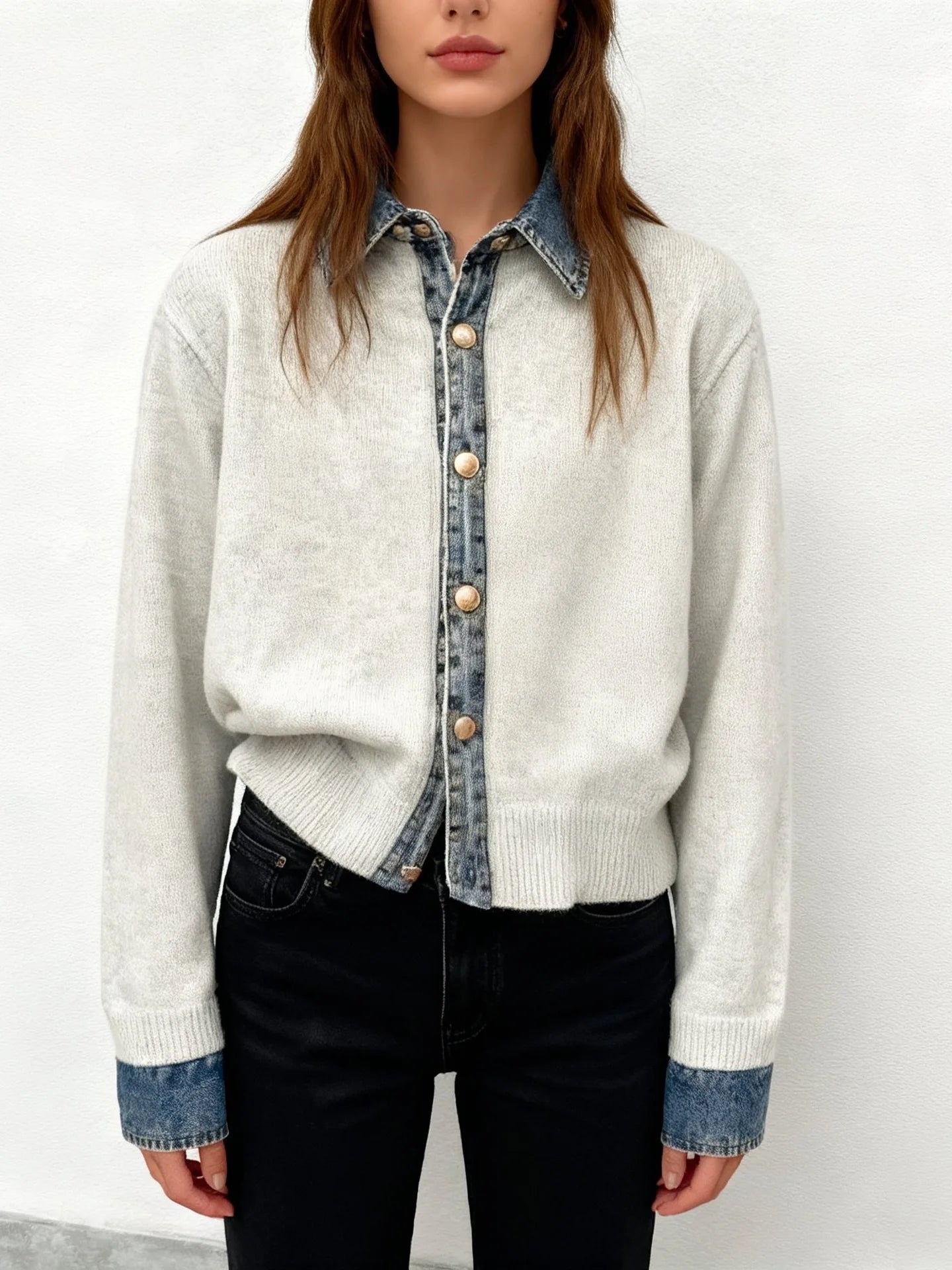 Korean Style Contrast Contrast Knit Sweater-Casual Winter Look