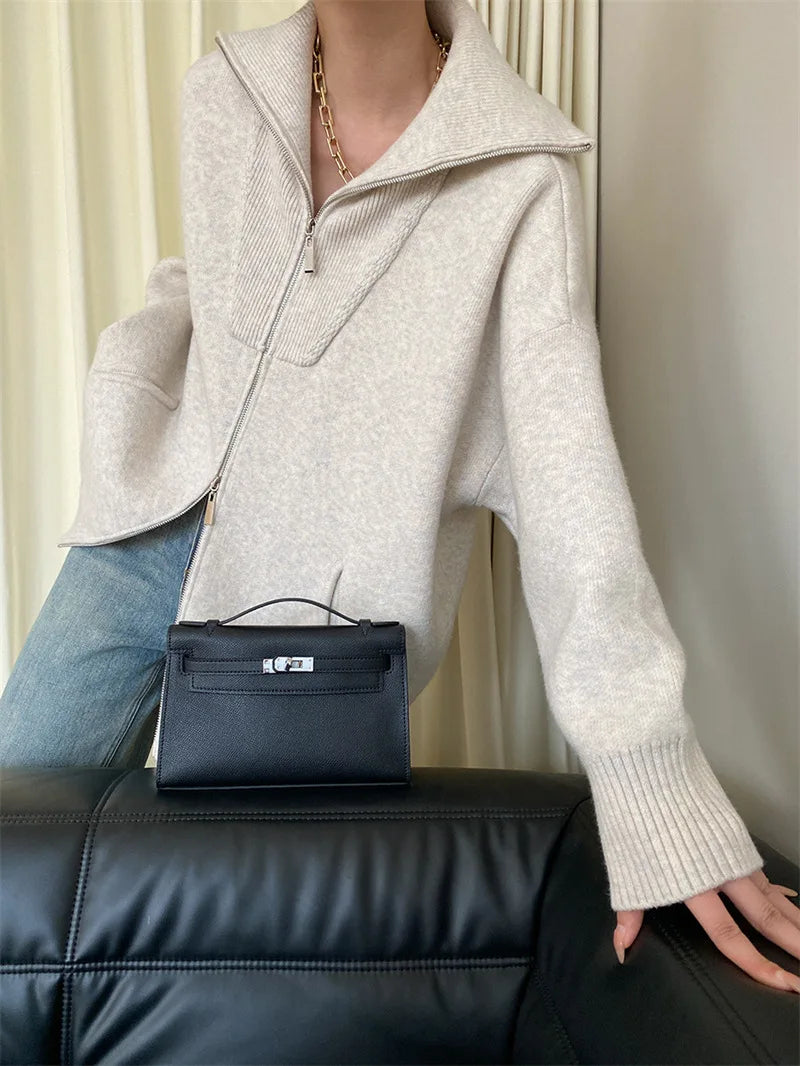 Oversized Winter Zip Jacket- Warm Casual Winter Fit