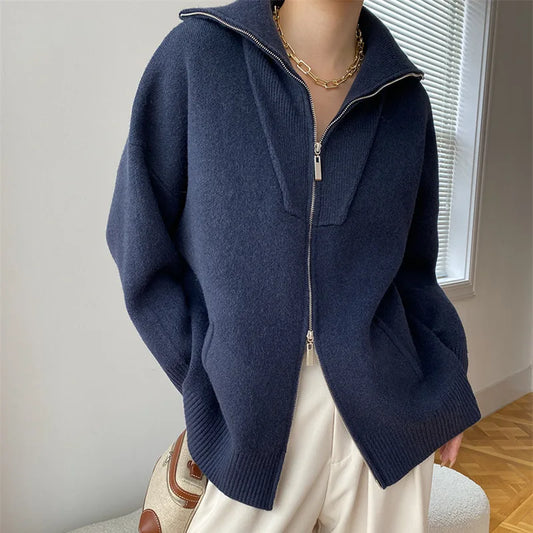 Oversized Winter Zip Jacket- Warm Casual Winter Fit
