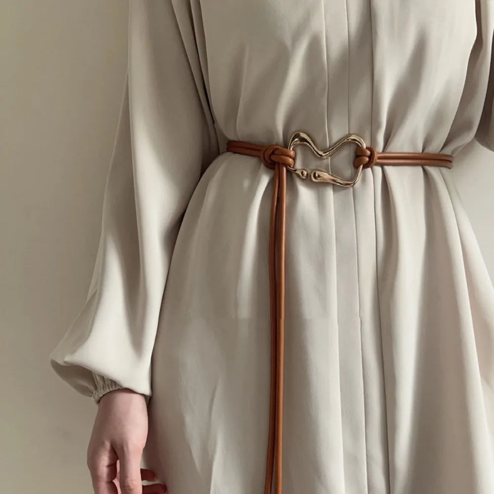 Elegant Gold-Hook Waist Belt