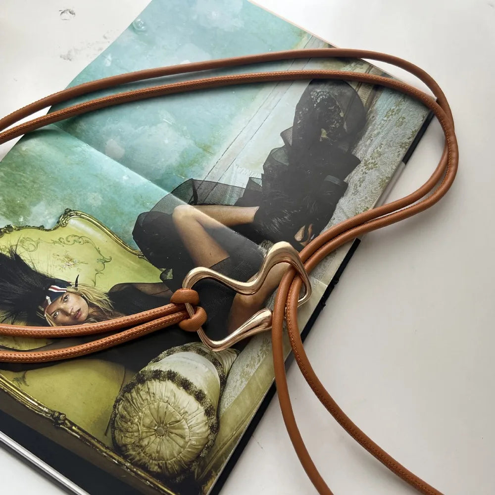 Elegant Gold-Hook Waist Belt