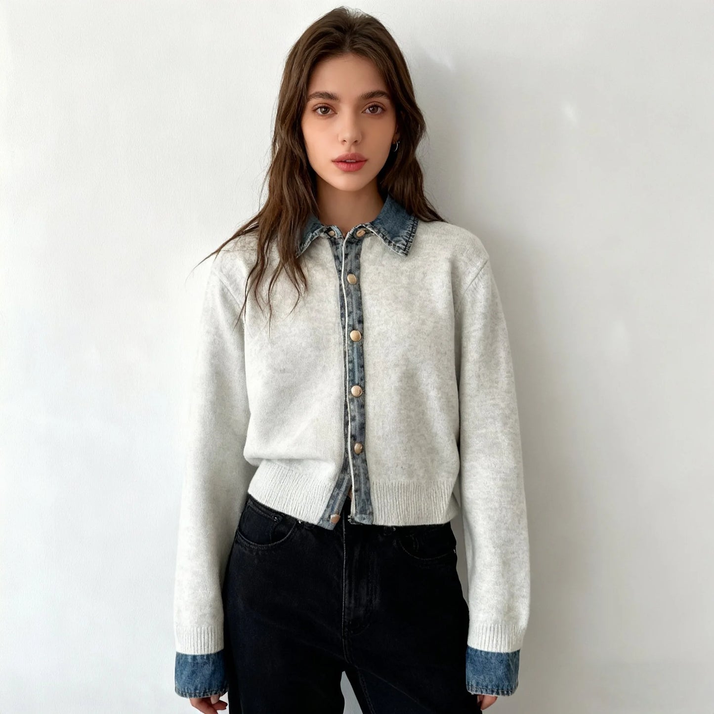 Korean Style Contrast Contrast Knit Sweater-Casual Winter Look