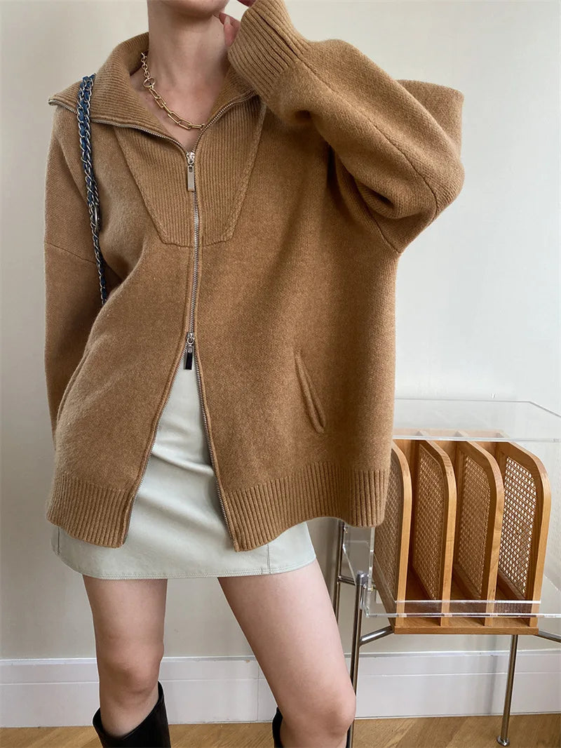 Oversized Winter Zip Jacket- Warm Casual Winter Fit