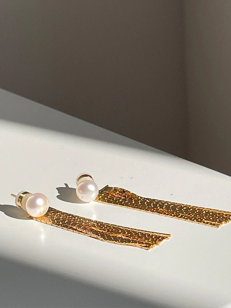 Pearl Luxe Tassel Earrings