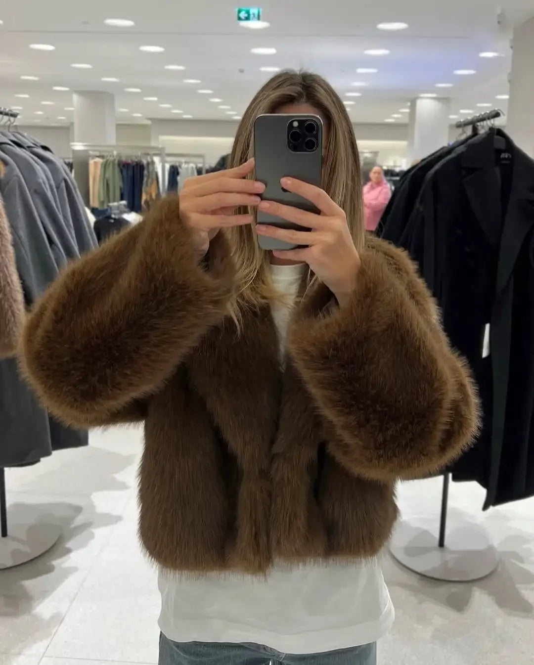 Mocha Elegance Faux Coat