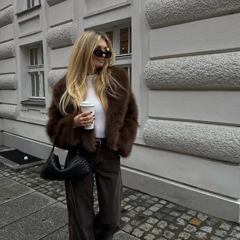 Mocha Elegance Faux Coat