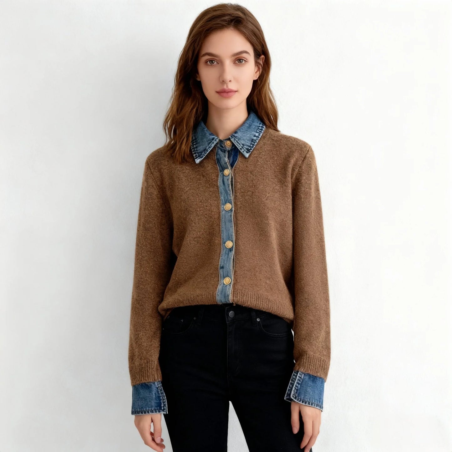 Korean Style Contrast Contrast Knit Sweater-Casual Winter Look