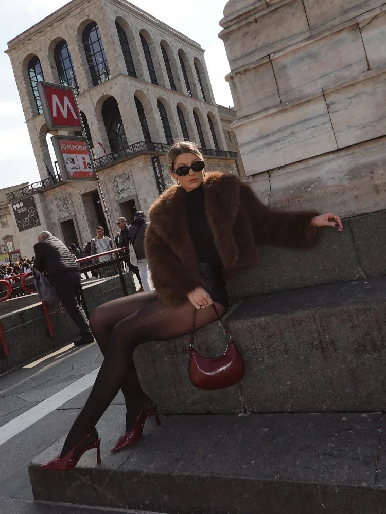 Mocha Elegance Faux Coat