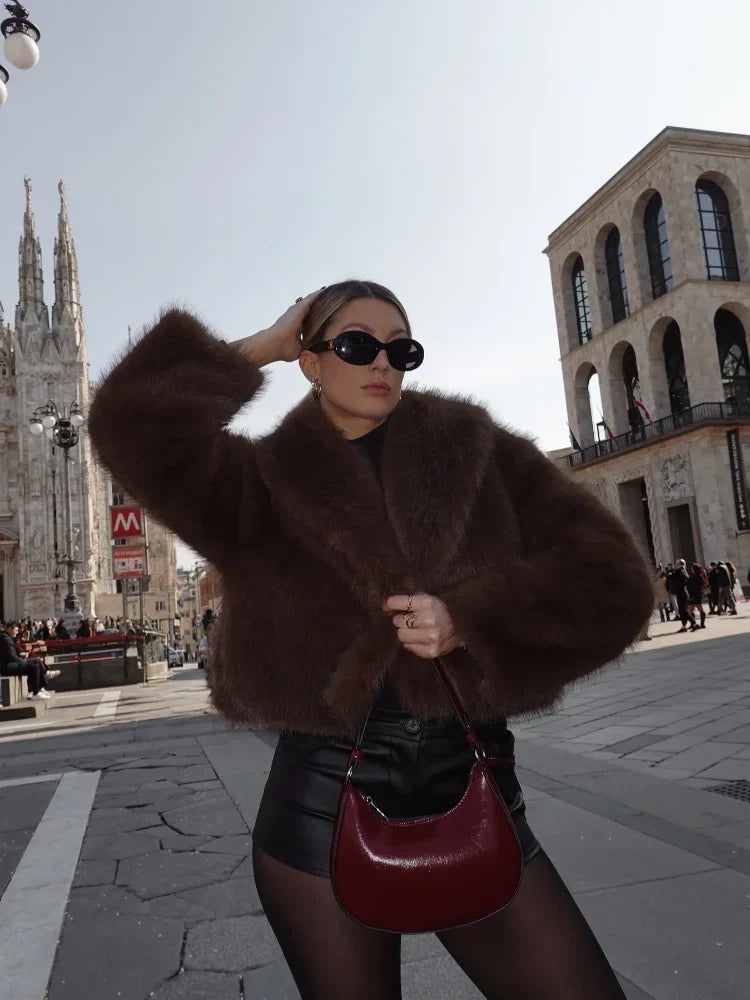 Mocha Elegance Faux Coat