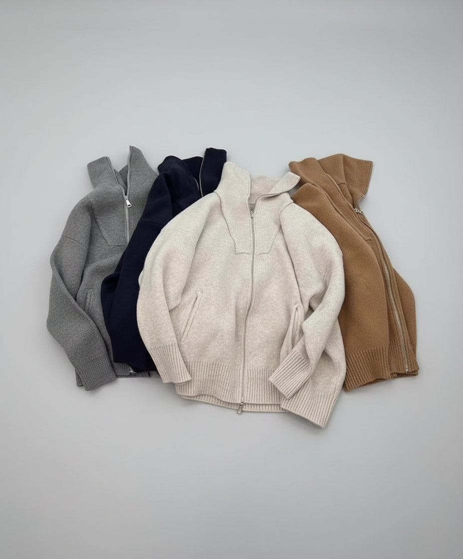 Oversized Winter Zip Jacket- Warm Casual Winter Fit