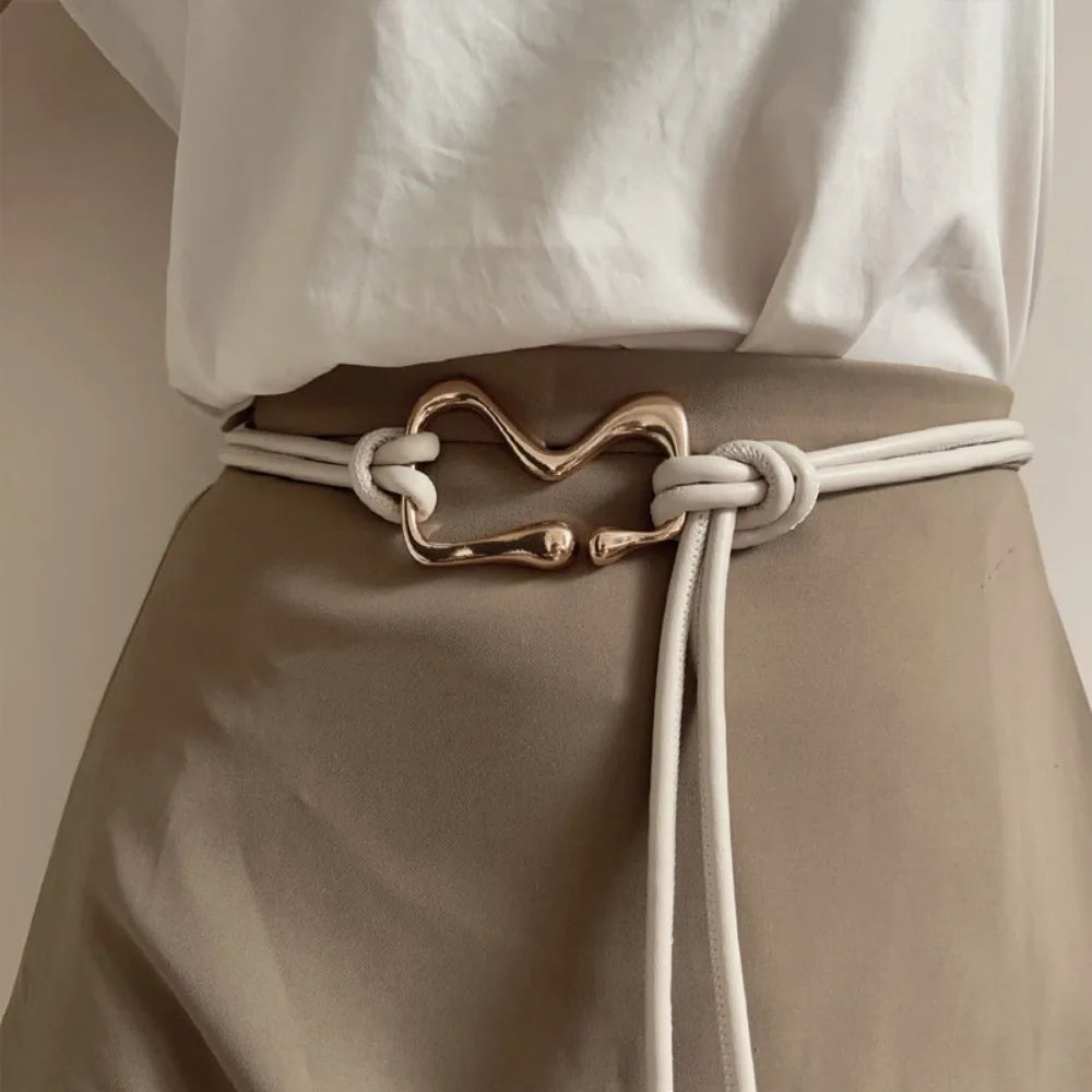 Elegant Gold-Hook Waist Belt