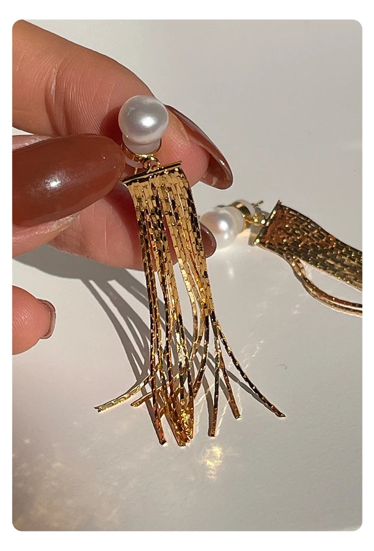 Pearl Luxe Tassel Earrings