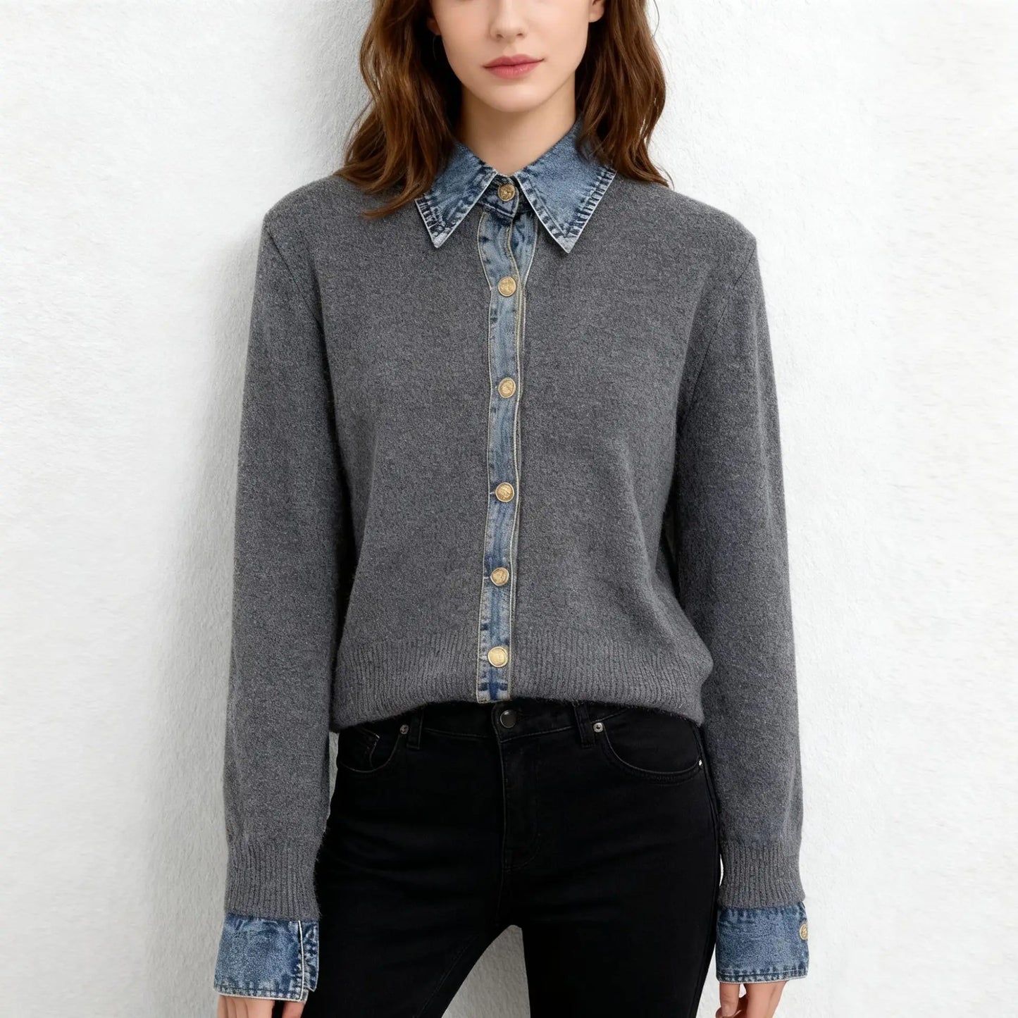 Korean Style Contrast Contrast Knit Sweater-Casual Winter Look