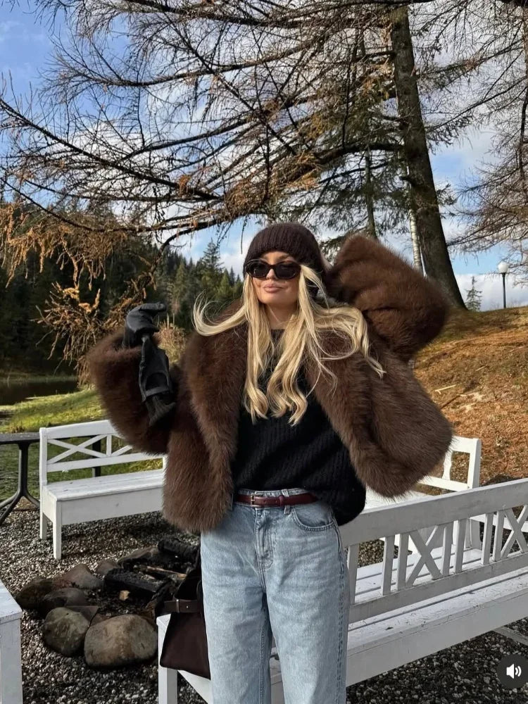 Mocha Elegance Faux Coat