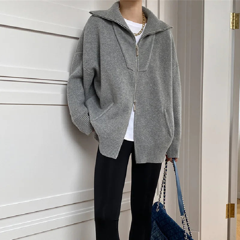 Oversized Winter Zip Jacket- Warm Casual Winter Fit