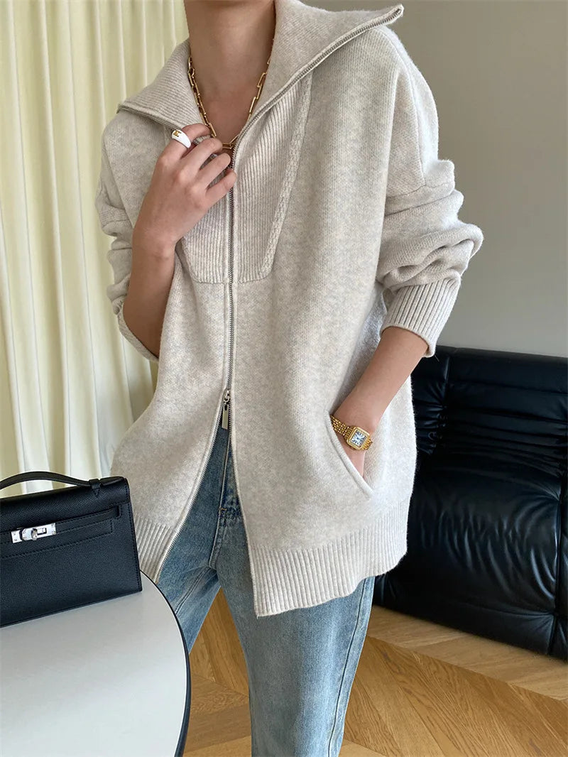 Oversized Winter Zip Jacket- Warm Casual Winter Fit
