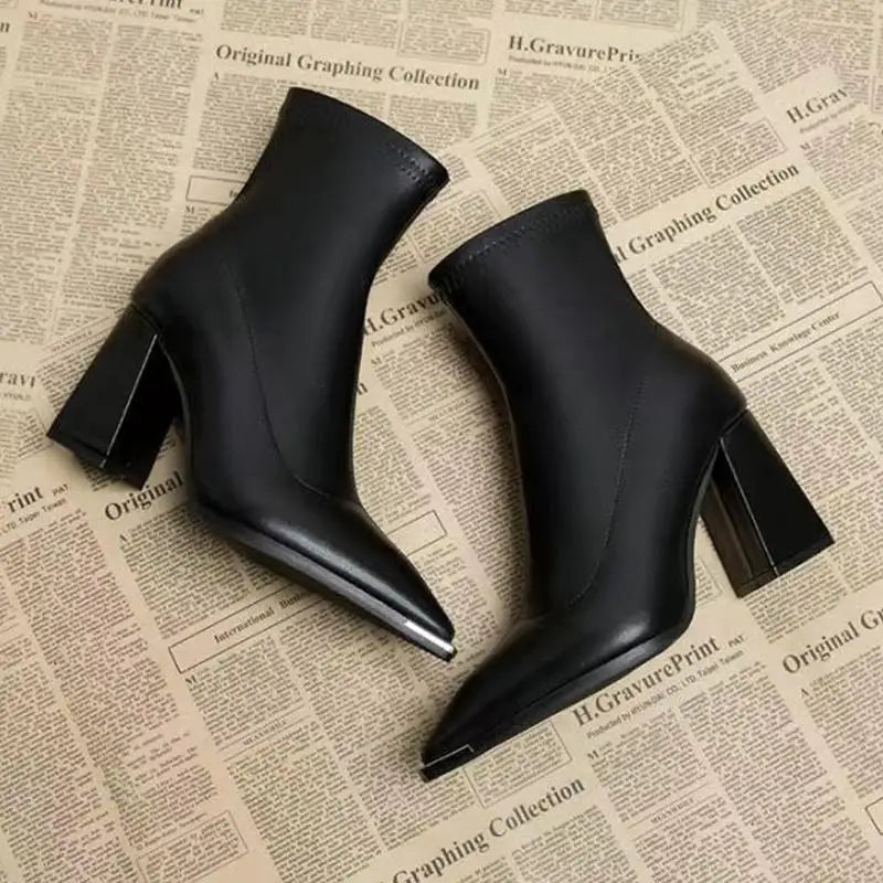 Noir Elegance Ankle  Boots