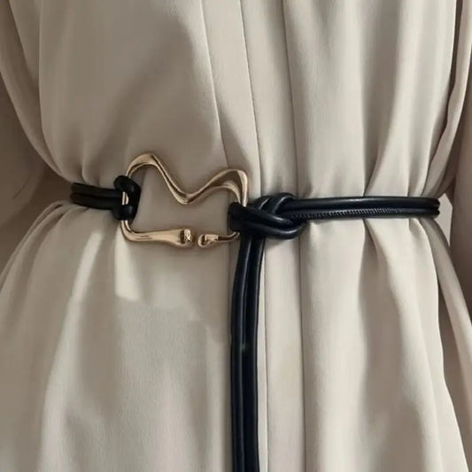 Elegant Gold-Hook Waist Belt