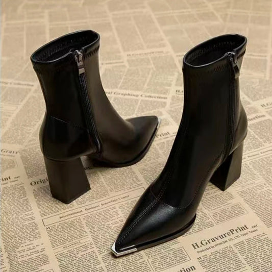 Noir Elegance Ankle  Boots
