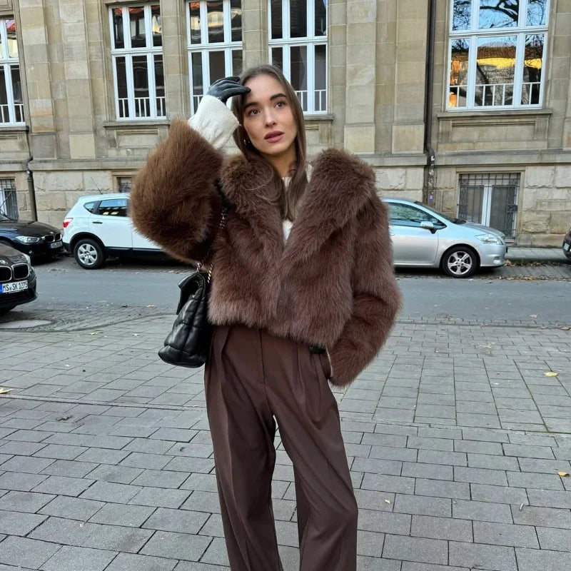 Mocha Elegance Faux Coat