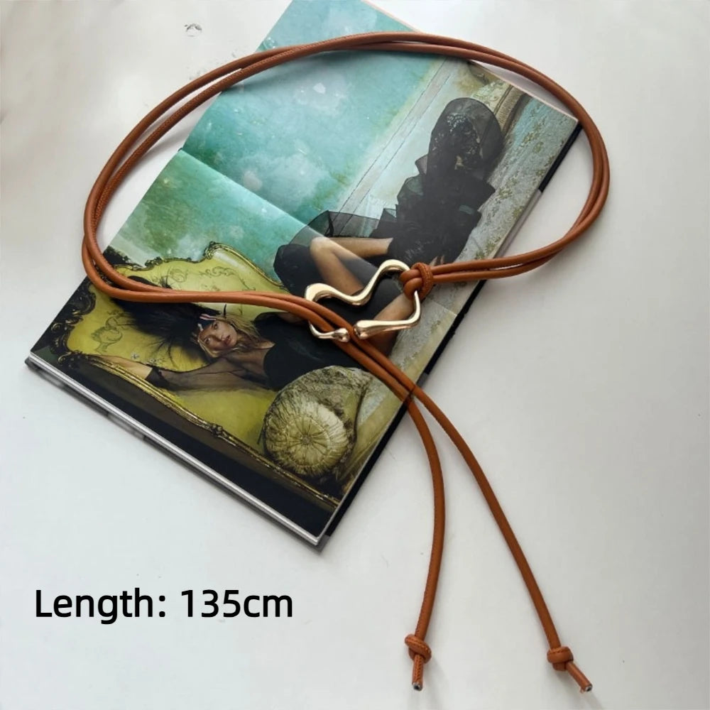 Elegant Gold-Hook Waist Belt