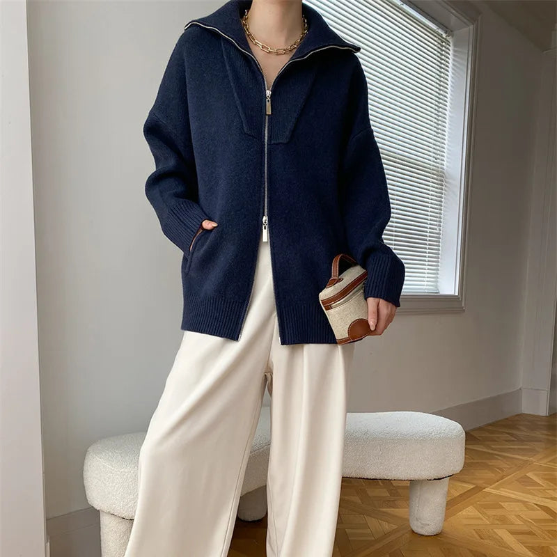 Oversized Winter Zip Jacket- Warm Casual Winter Fit