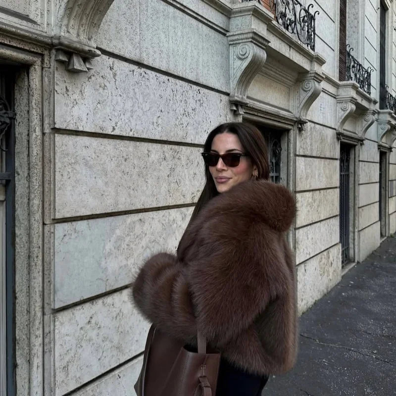 Mocha Elegance Faux Coat