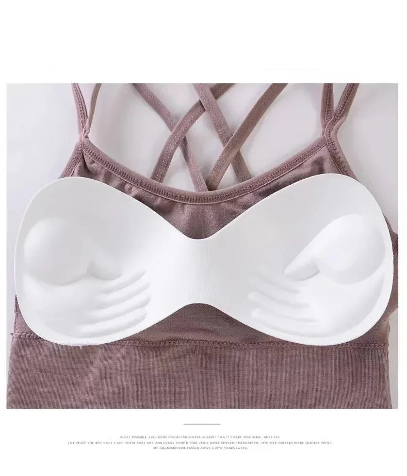 Ultra Soft Cross Strap Sports Bra – Comfy Active Fit