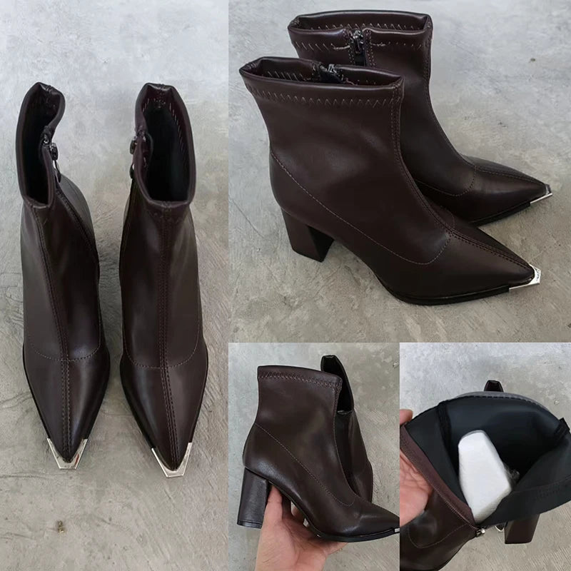 Noir Elegance Ankle  Boots