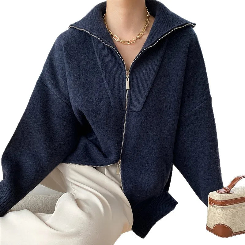 Oversized Winter Zip Jacket- Warm Casual Winter Fit